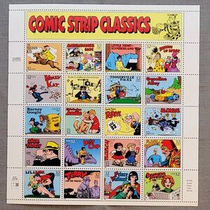 U.S. COMMEMORATIVE SHEET COMIC STRIP CLASSICS, FULL PANE OF 20 32¢ STAMPS